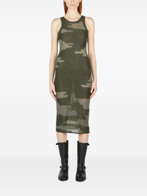 abstract-print midi dress