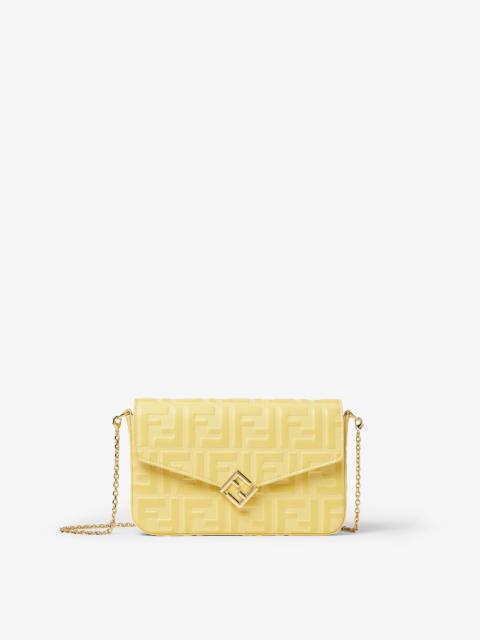 FF Diamonds Wallet On Chain Yellow FF leather wallet