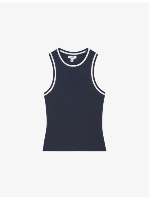 Matilda Contrast-Trim Stretch-Cotton Vest