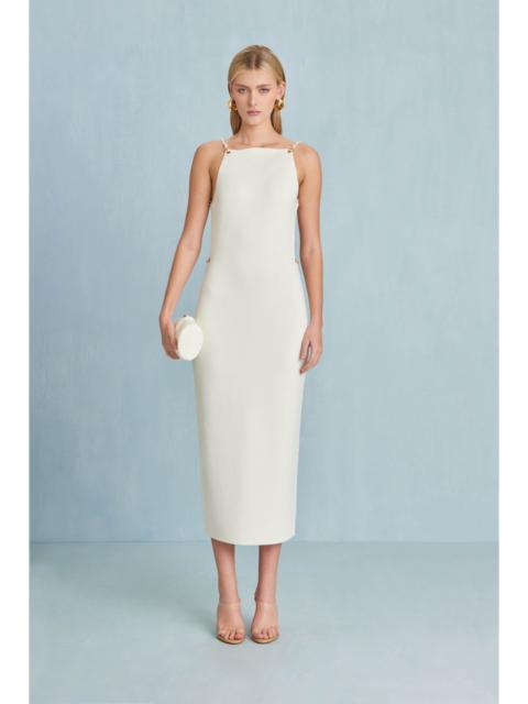 cult gaia cassi knit dress Cult Gaia Cassi Pearl-Detailed Knit Midi Dress