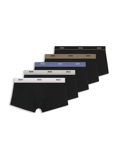 FIVE-PACK OF LOGO-WAISTBAND TRUNKS IN STRETCH COTTON