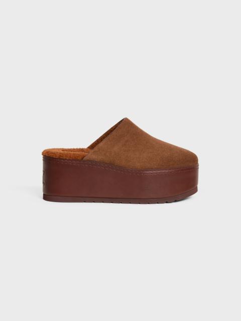 CELINE DANA WEDGE MULE IN SUEDE CALFSKIN