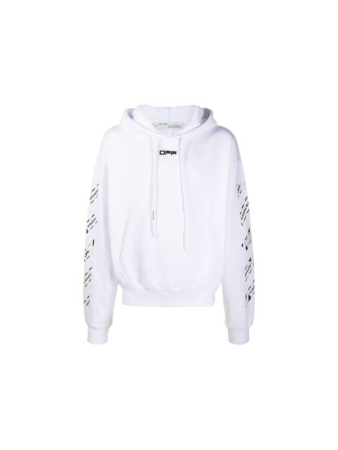OFF-WHITE Airport Tape Arrows Diag Hoodie White