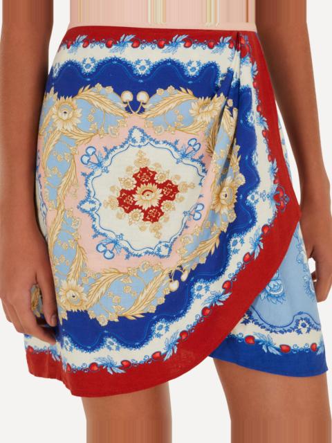 Mixed Cherry Royalty Scarf Mini Skirt