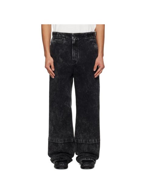 Black Loose Fit Washed Jeans