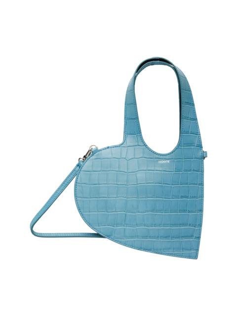 Blue Croco Mini Heart Tote