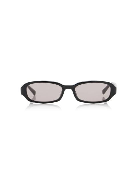 Erin Oval-Frame Acetate Sunglasses black
