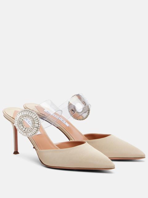 Crystal Hoop embellished PVC mules