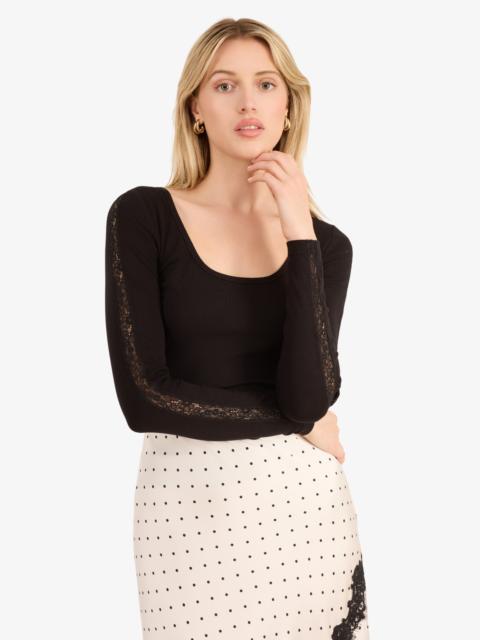 SKYLER RIB KNIT TOP BLACK