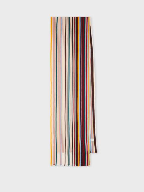 Women's Ivory 'Signature Stripe' Sheer Scarf