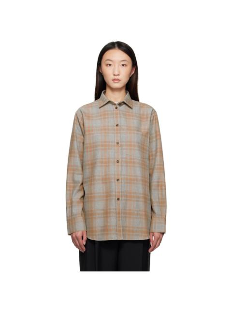 Gray & Tan Check Shirt