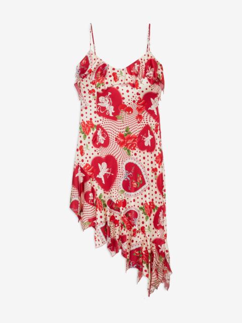 Cupid Dot Asymmetrical Midi Dress