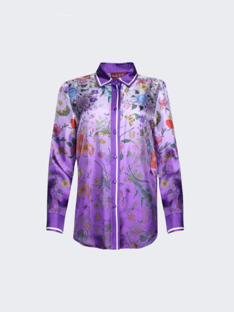 Printed Silk Shirt Lilac And Purple