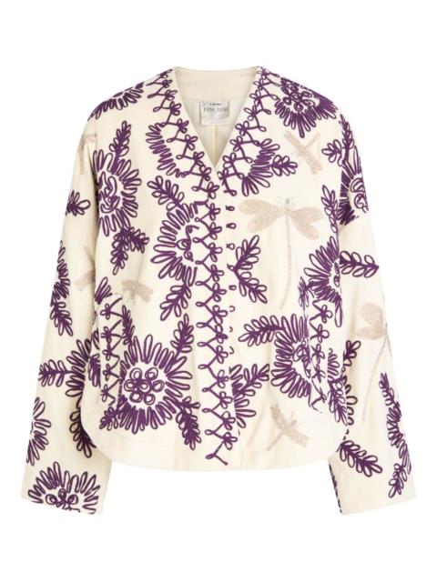 floral-embroidered jacket
