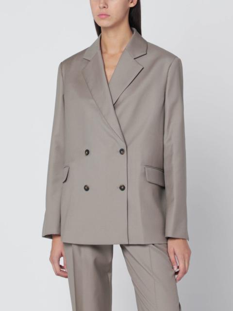 Double-breasted wool jacket in taupe color
