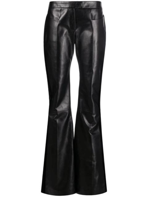 flared leather trousers