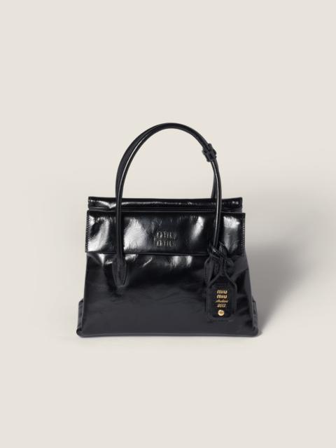 Solitaire shiny leather bag