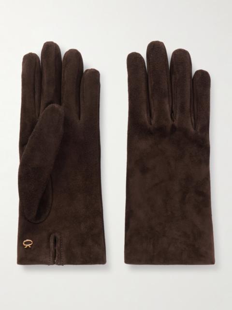 Embellished Suede Gloves