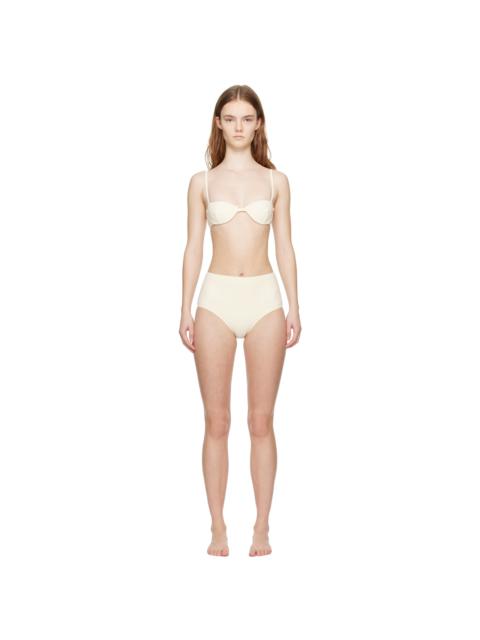 Off White Sweetheart Neck Bikini