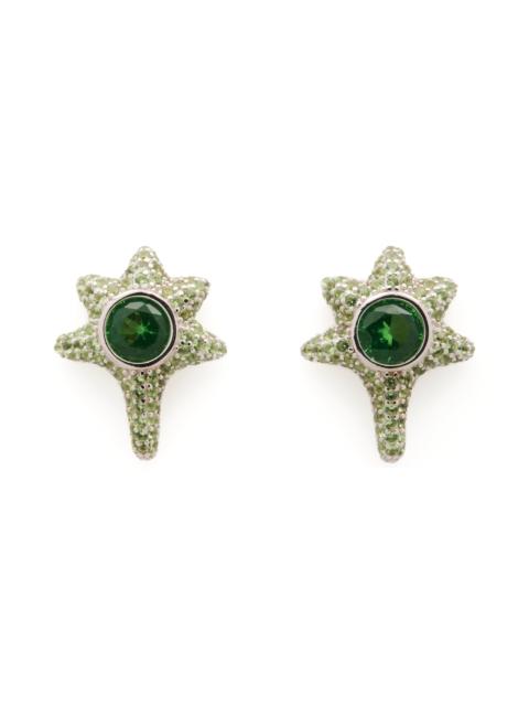 APPLE GREEN CORAL STUDS