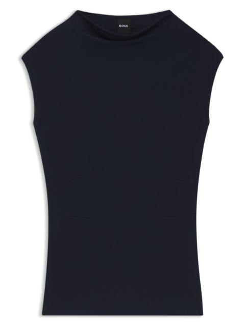 HIGH-NECK TOP IN MATTE FABRIC
