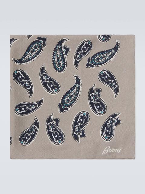 Paisley silk twill pocket square