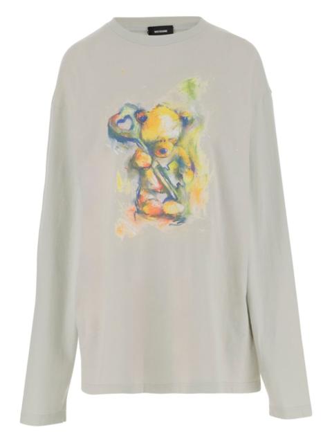 cartoon-print long-sleeve T-shirt