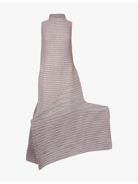 Stripes Asymmetric Knitted Midi Dress