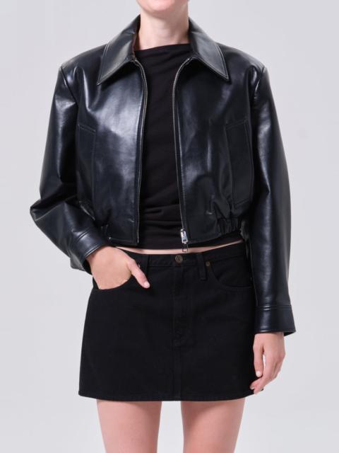 NAHLA CROPPED JACKET (RECYCLED LEATHER) IN DETOX