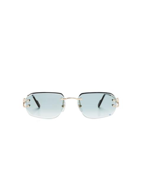 rimless rectangle-frame sunglasses