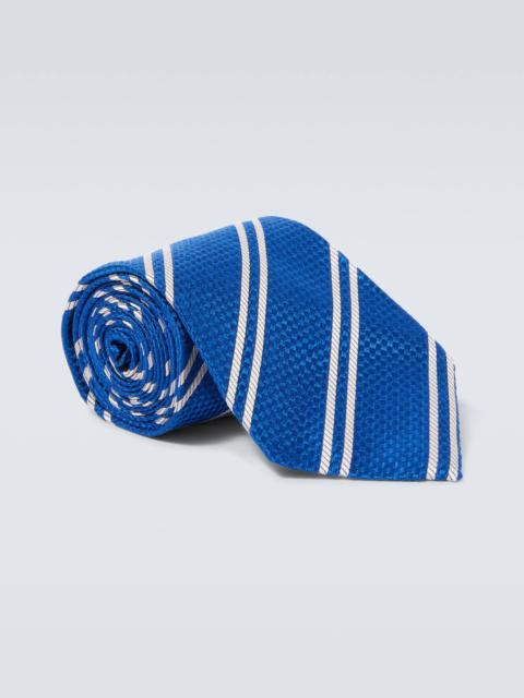 Striped silk twill tie