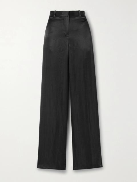 Bany Wool-satin Wide-leg Pants