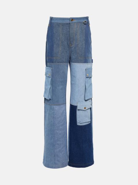 Monogram high-rise wide-leg jeans