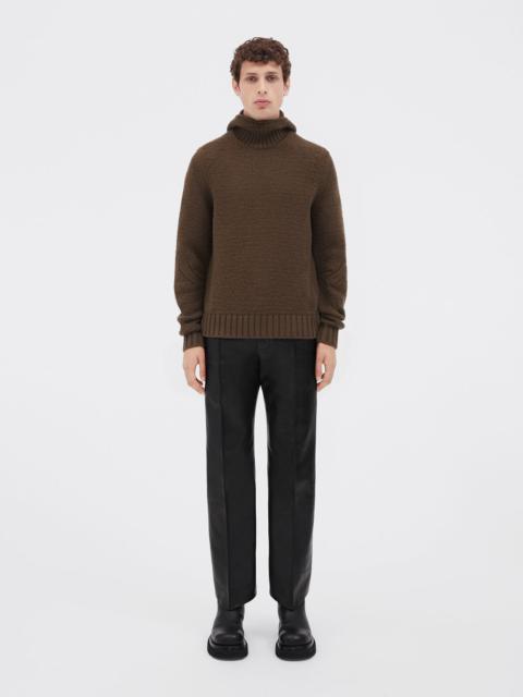 wool and cashmere textured hooded jumper