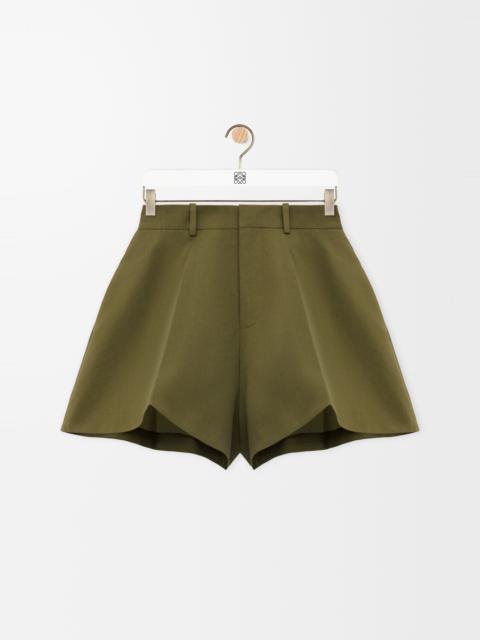 Trapeze shorts in cotton and silk