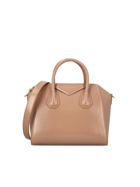 small Antigona top-handle leather tote bag