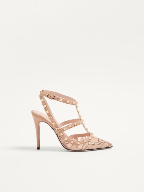 ROCKSTUD LACE PUMP WITH STRAPS 100MM