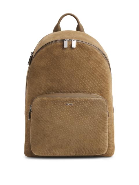 BACKPACK IN MONOGRAM-EMBOSSED SUEDE