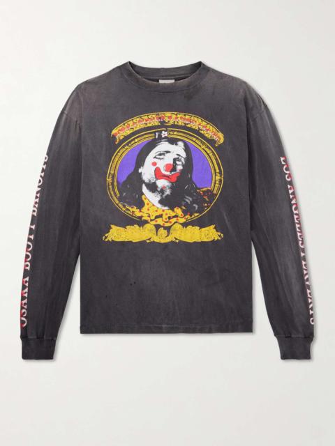 + Born X Raised Clown Distressed Printed Cotton-Jersey T-Shirt