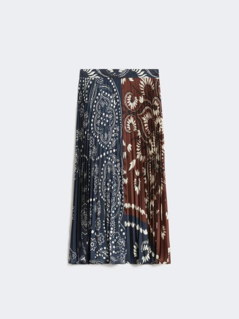 Printed twill skirt - TOBACCO
