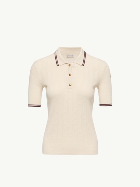 Rhombus & Logo Pattern Cotton Polo Shirt