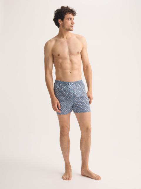 Men's Classic Fit Boxers Cotton Batiste Blue Multicolor Diamond Print