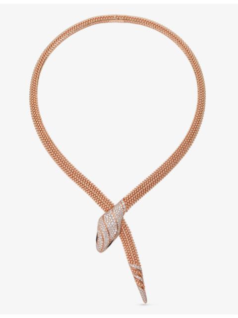 Serpenti 18ct rose-gold and 3.13ct brilliant-cut diamond necklace