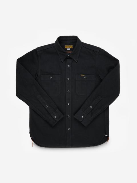 12OZ SELVEDGE DENIM WORK SHIRT WITH SNAPS - BLACK