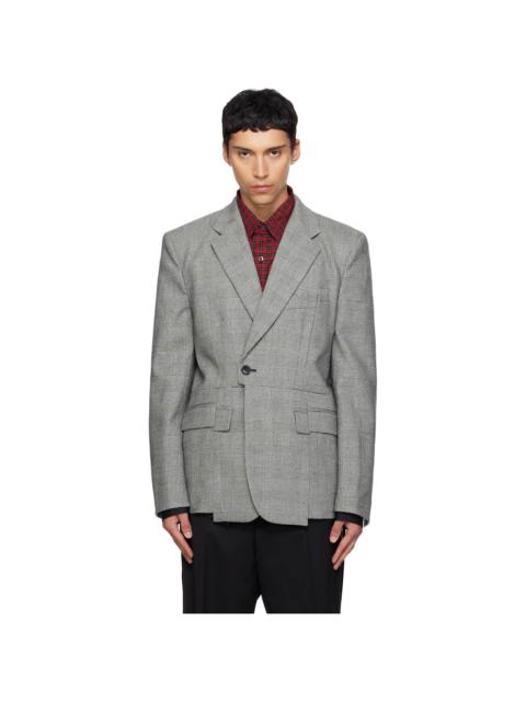 Gray Cut-Up Tailored Blazer