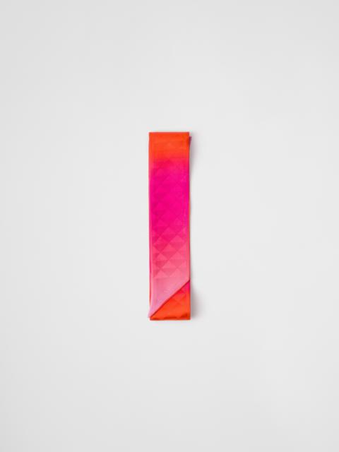 Printed silk twill skinny scarf