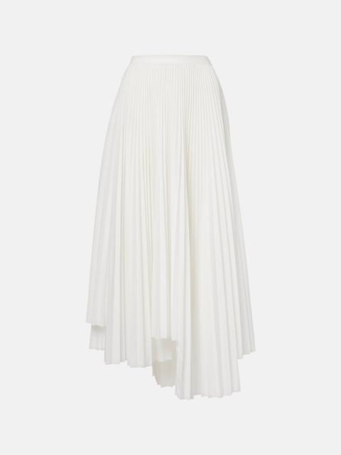 Plissé asymmetric muslin maxi skirt