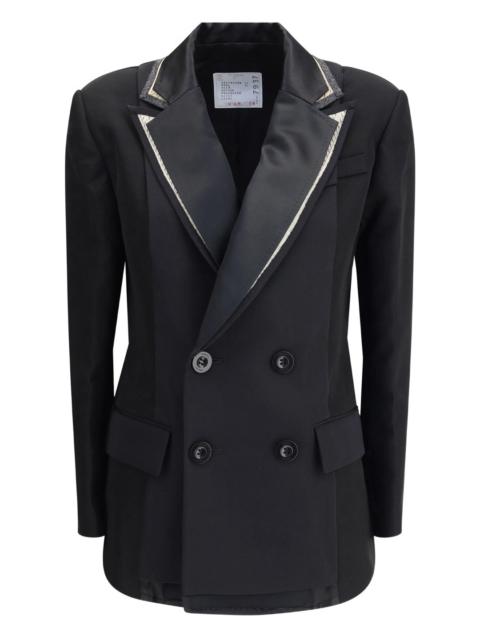 sacai Doeskin X Double-Faced Silk Cotton Jacket | REVERSIBLE