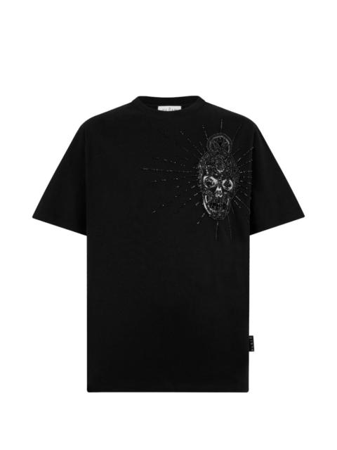 round-neck skull-graphic T-shirt