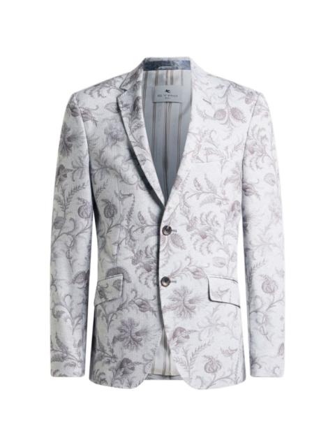 floral single-breasted jacket